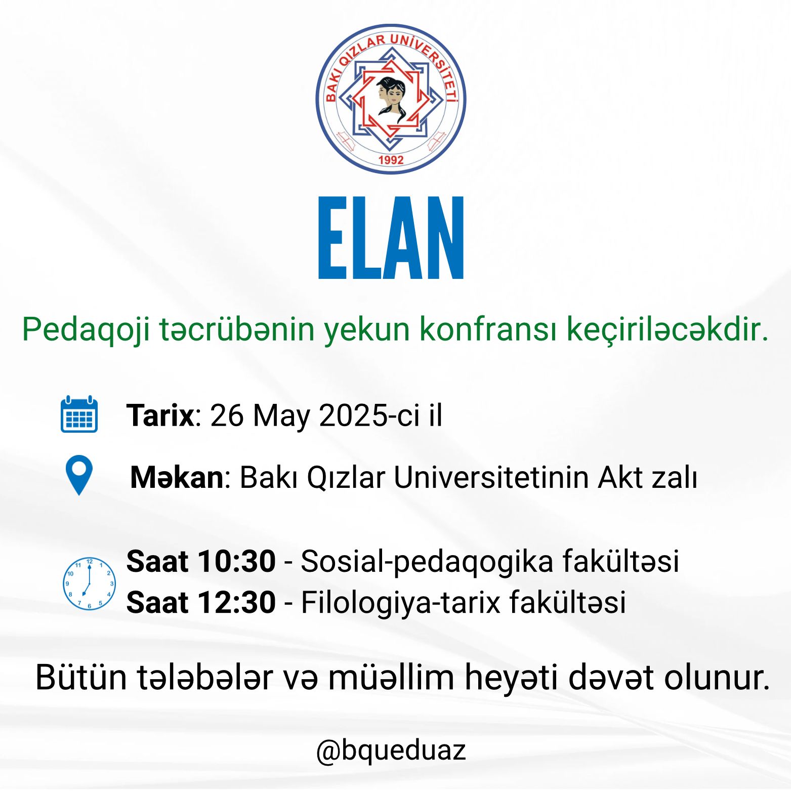 Pedaqoji təcrübənin yekun konfransı keçiriləcək!