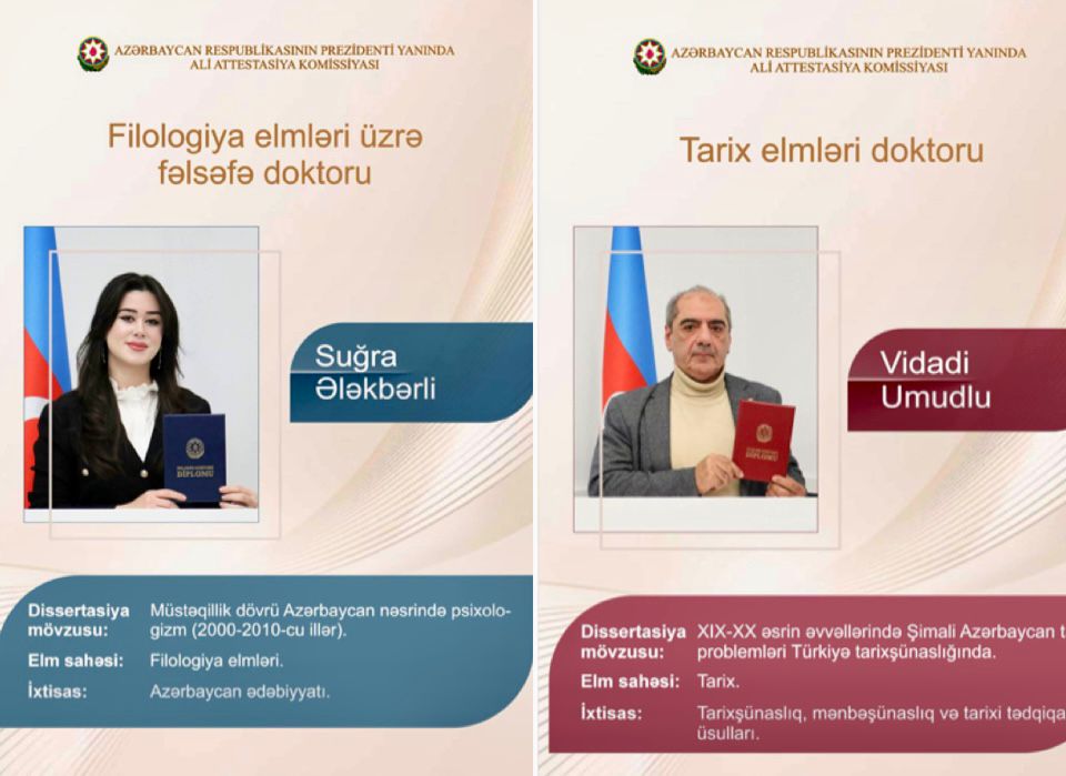 Bakı Qızlar Universitetinin əməkdaşlarına elmi dərəcələr verildi