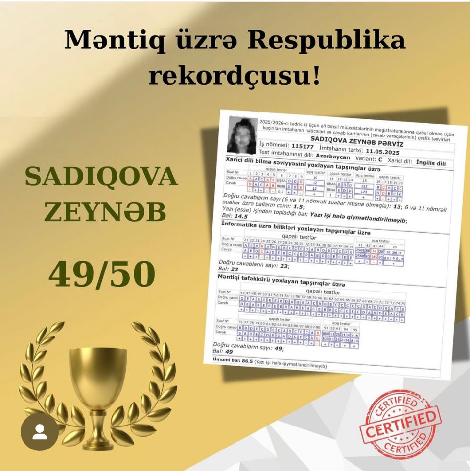 Bakı Qızlar Universitetinin tələbəsi Respublika rekordu qırdı!